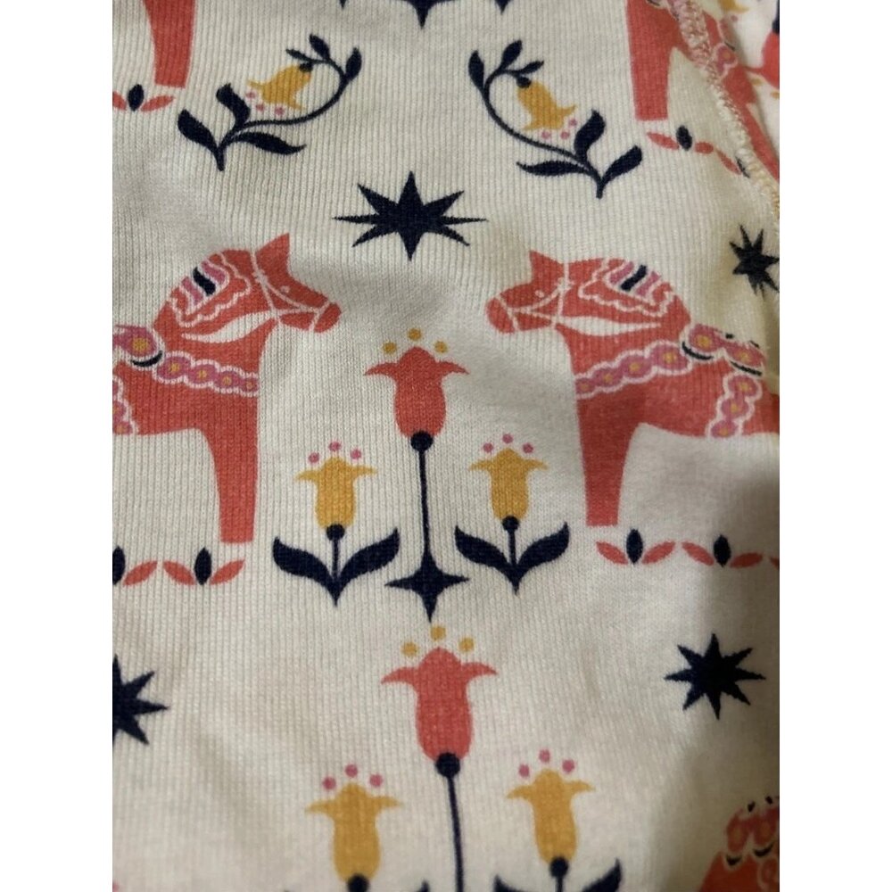 Hanna Andersson Girls Pajama Pants Size 14 Pink Dala Horses Organic Cotton - Picture 2 of 4